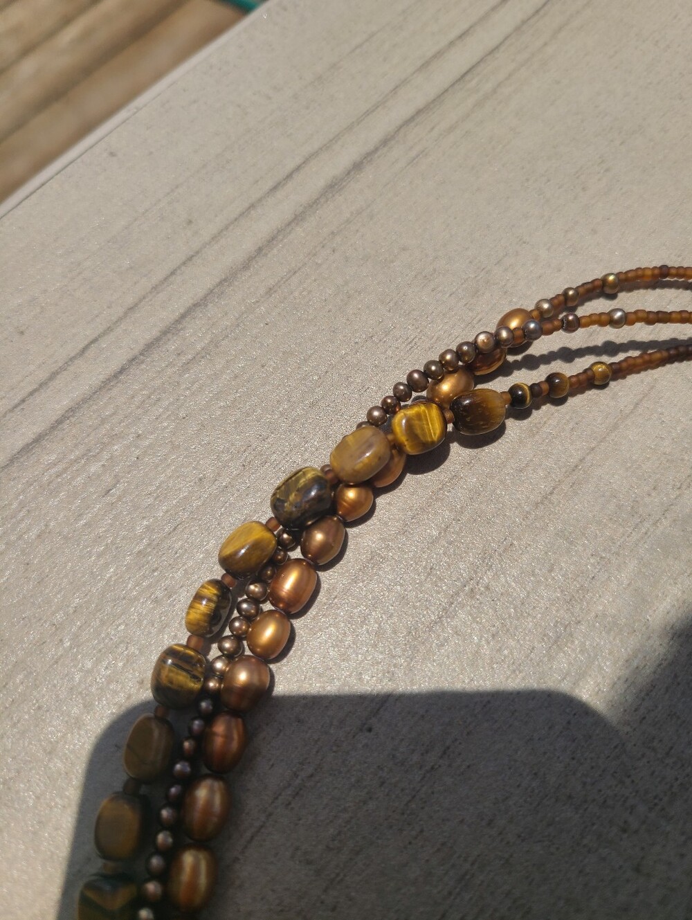 Silpada Tiger's Eye and Bronze Pearl multi-strand necklace N1838 - Picture 4 of 5